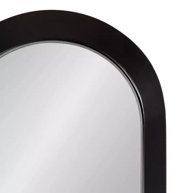 Specchio da parete a capsula in metallo nero 10"x40"