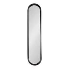Specchio da parete a capsula in metallo nero 10"x40"