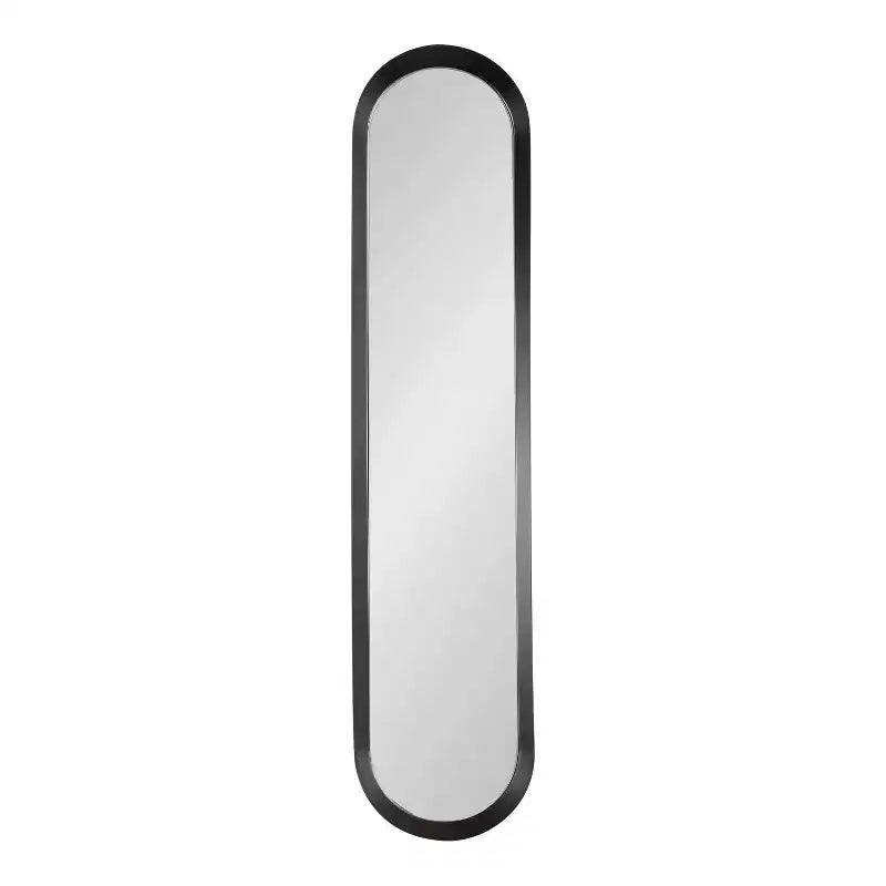 Specchio da parete a capsula in metallo nero 10"x40"