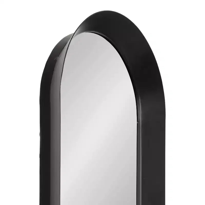Specchio da parete a capsula in metallo nero 10"x40"