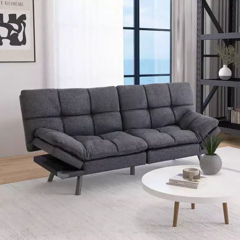Divano letto convertibile in ecopelle da 71" con Memory Foam – Loveseat con schienale sdoppiato