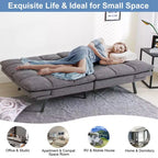 Divano letto convertibile in ecopelle da 71" con Memory Foam – Loveseat con schienale sdoppiato