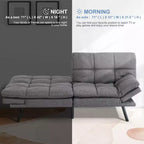 Divano letto convertibile in ecopelle da 71" con Memory Foam – Loveseat con schienale sdoppiato