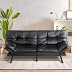 Divano letto convertibile in ecopelle da 71" con Memory Foam – Loveseat con schienale sdoppiato