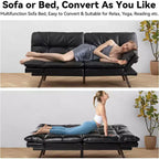 Divano letto convertibile in ecopelle da 71" con Memory Foam – Loveseat con schienale sdoppiato