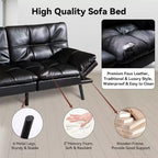 Divano letto convertibile in ecopelle da 71" con Memory Foam – Loveseat con schienale sdoppiato