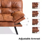 Divano letto convertibile in ecopelle da 71" con Memory Foam – Loveseat con schienale sdoppiato