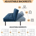 Divano letto convertibile in ecopelle da 71" con Memory Foam – Loveseat con schienale sdoppiato