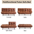 Divano letto convertibile in ecopelle da 71" con Memory Foam – Loveseat con schienale sdoppiato