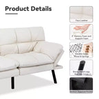 Divano letto convertibile in ecopelle da 71" con Memory Foam – Loveseat con schienale sdoppiato