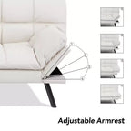 Divano letto convertibile in ecopelle da 71" con Memory Foam – Loveseat con schienale sdoppiato