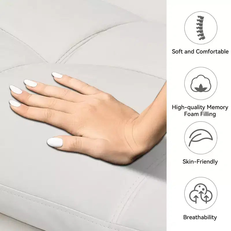 Divano letto convertibile in ecopelle da 71" con Memory Foam – Loveseat con schienale sdoppiato