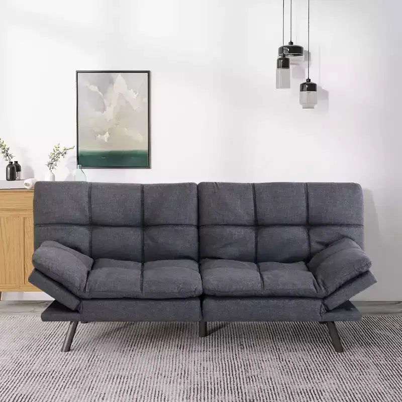 Divano letto convertibile in ecopelle da 71" con Memory Foam – Loveseat con schienale sdoppiato