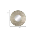 Specchio Rotondo Argento da 78 cm con Cornice Spessa Dimensionale