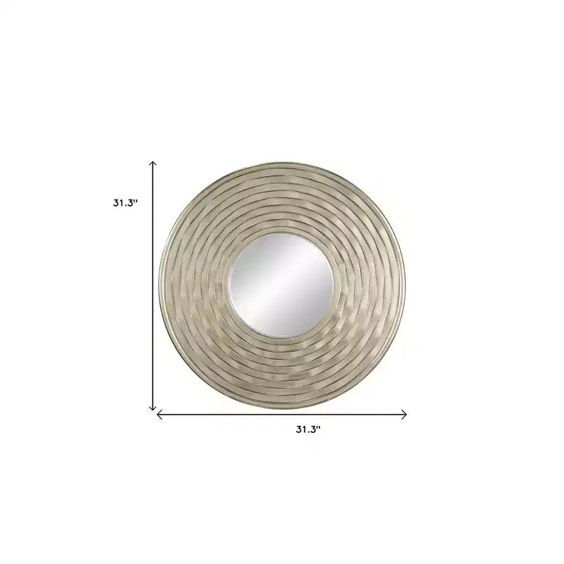 Specchio Rotondo Argento da 78 cm con Cornice Spessa Dimensionale
