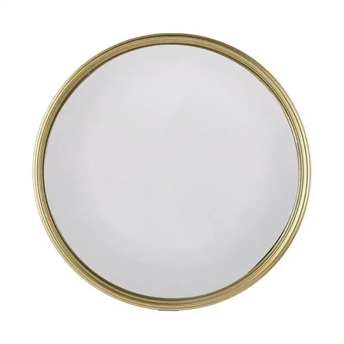 HomeRoots 10 Gold Round Iron Textured Framed Accent Mirror