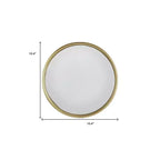 Specchio decorativo rotondo da 10" con cornice testurizzata in ferro color oro