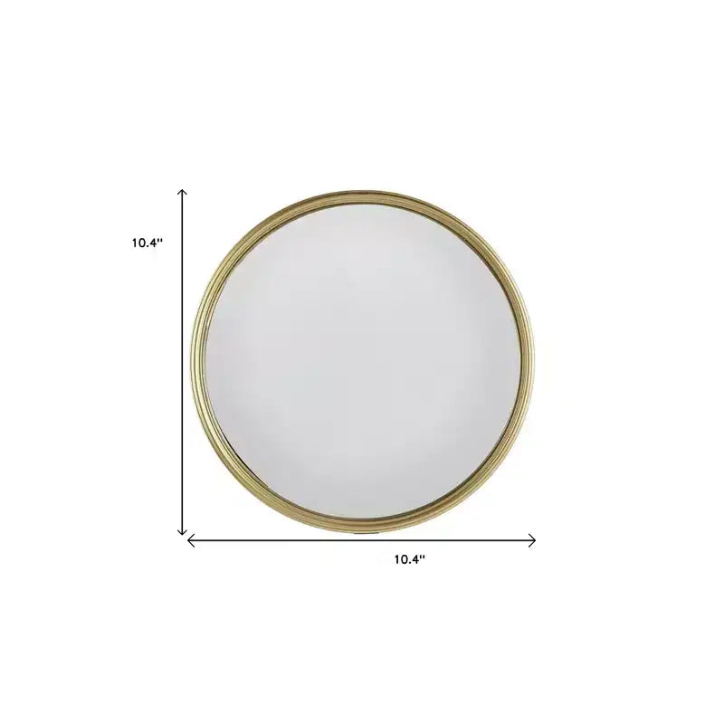 Specchio decorativo rotondo da 10" con cornice testurizzata in ferro color oro