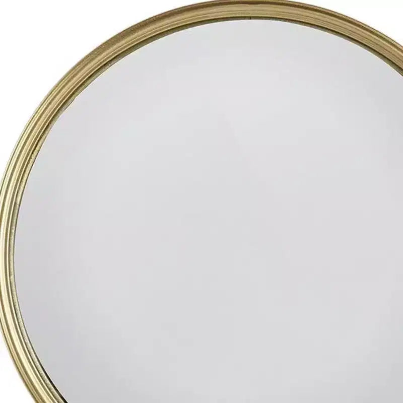 Specchio decorativo rotondo da 10" con cornice testurizzata in ferro color oro