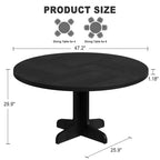 Tavolo da pranzo rotondo da 47 pollici per 4, tavolo con gambe curve, tavolo da pranzo moderno, base stabile, per cucina