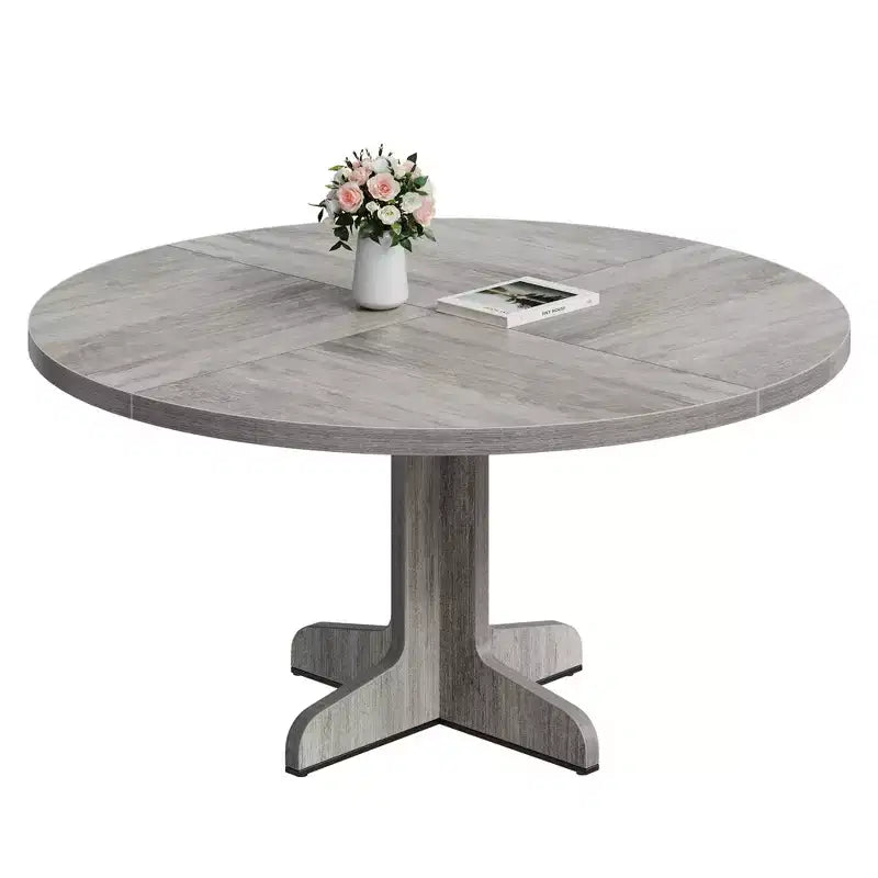 Tavolo da pranzo rotondo da 47 pollici per 4, tavolo con gambe curve, tavolo da pranzo moderno, base stabile, per cucina
