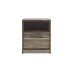 Signature Design by Ashley Jusika One Drawer Nightstand with USB Charging, Brown
