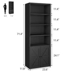 Libreria Coloniale con Ante a X – Scaffale Industriale a 6 Ripiani, 181 cm, Marrone