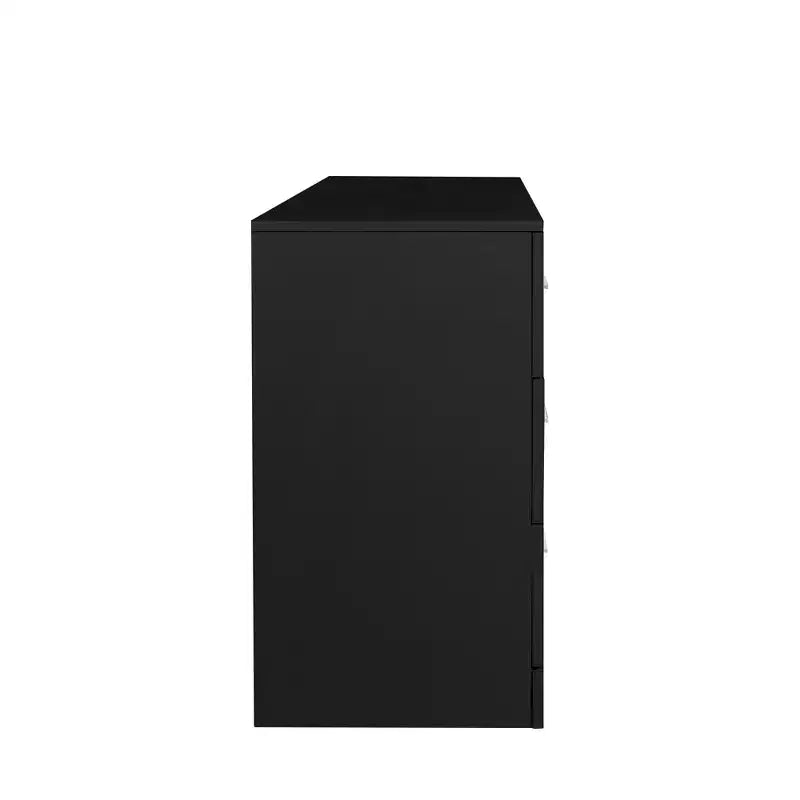 Comò nero a 6 cassetti – Comò doppio largo 120 cm