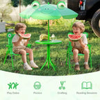 Set Tavolo da Picnic per Bambini con 2 Sedie Pieghevoli e Ombrellone Regolabile