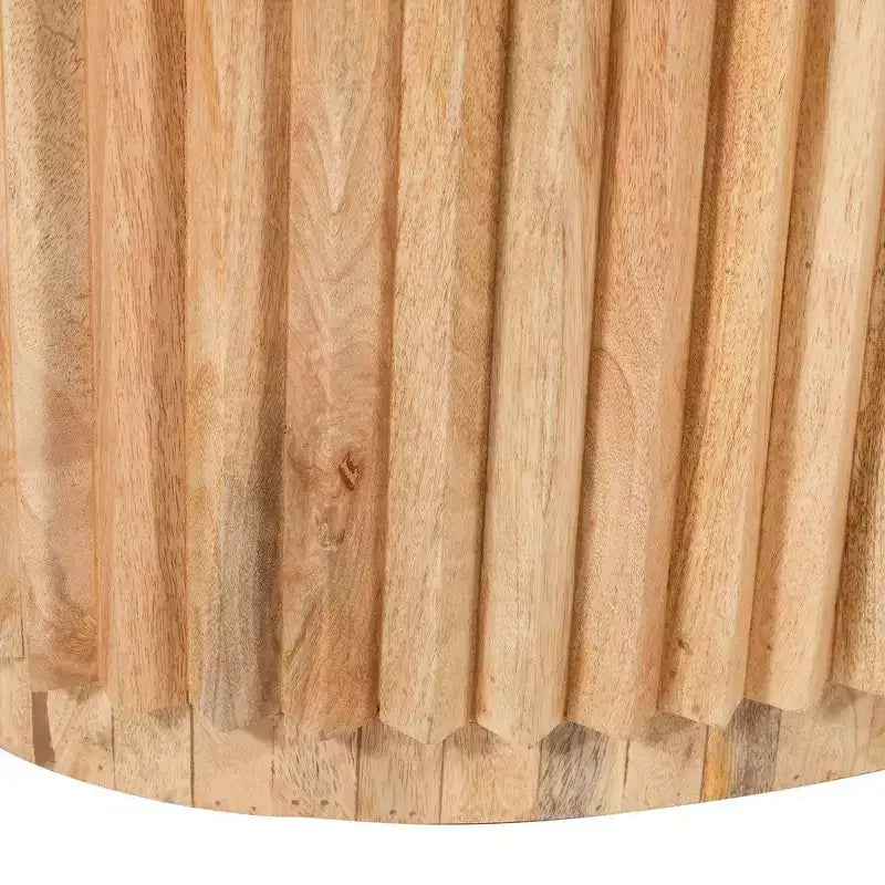 Set di tavolini da caffè intagliati in legno da 30" rotondi in 2 pezzi – Bianco antico