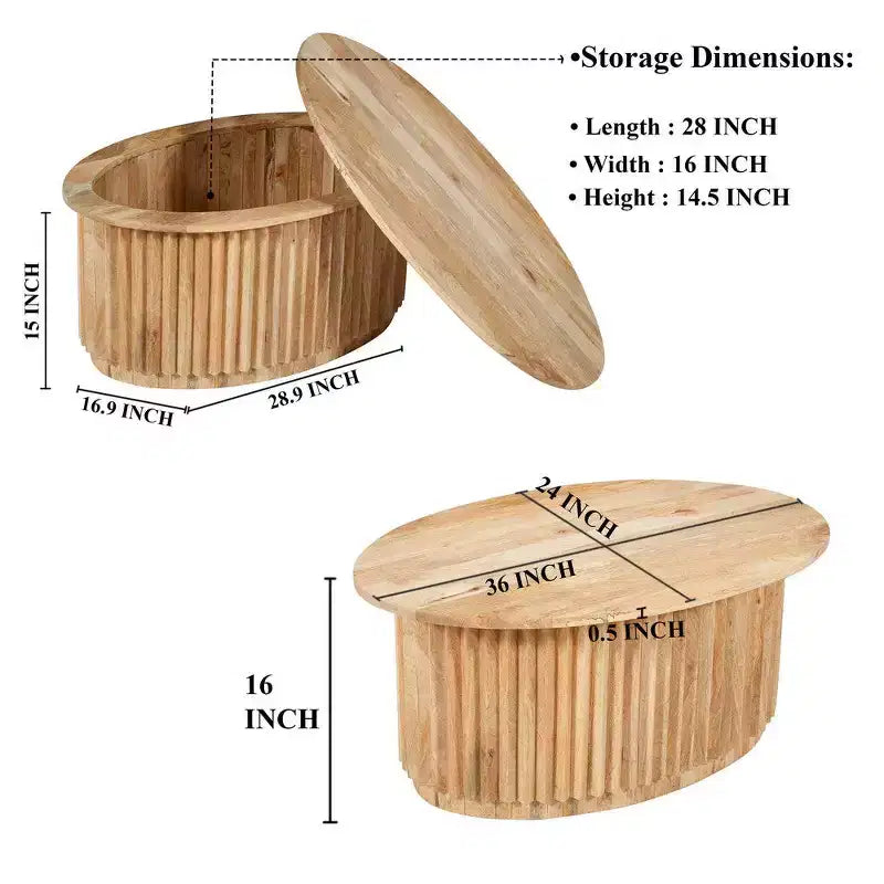 Set di tavolini da caffè intagliati in legno da 30" rotondi in 2 pezzi – Bianco antico
