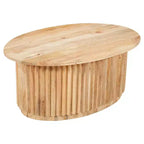 Set di tavolini da caffè intagliati in legno da 30" rotondi in 2 pezzi – Bianco antico