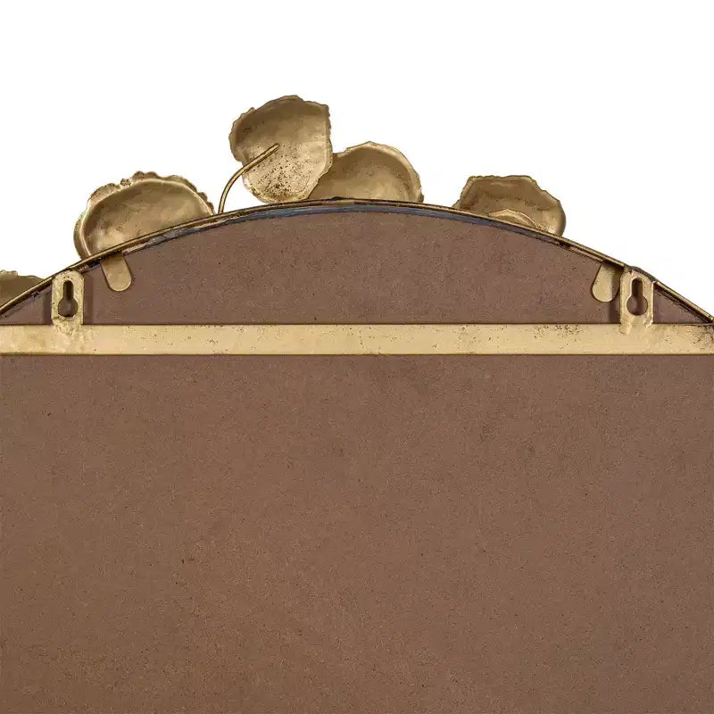 Specchio a figura intera ad arco 51.5"x29" con dettagli a foglia dorata – Oro