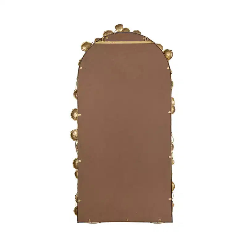 Specchio a figura intera ad arco 51.5"x29" con dettagli a foglia dorata – Oro