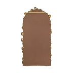 Specchio a figura intera ad arco 51.5"x29" con dettagli a foglia dorata – Oro