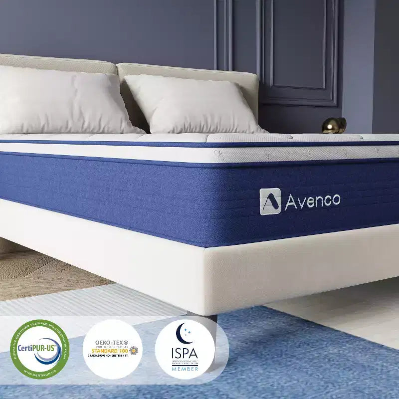 Materasso ibrido matrimoniale medio in memory foam e a molle insacchettate da 10" in scatola