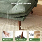 66.1 Divano Letto Futon, Divano Futon con Schienale e Braccioli Regolabili, Divano Letto Piccolo Convertibile per Appartamenti Piccoli, Studio, Ufficio