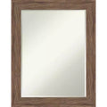 Amanti Art Pia Medium Brown Petite Bevel Bathroom Wall Mirror 28.75 x 22.75 in.