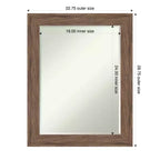 Specchio da parete per bagno Petite Bevel marrone medio – 28,75"x22,75"
