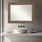 Specchio da parete per bagno Petite Bevel marrone medio – 28,75"x22,75"