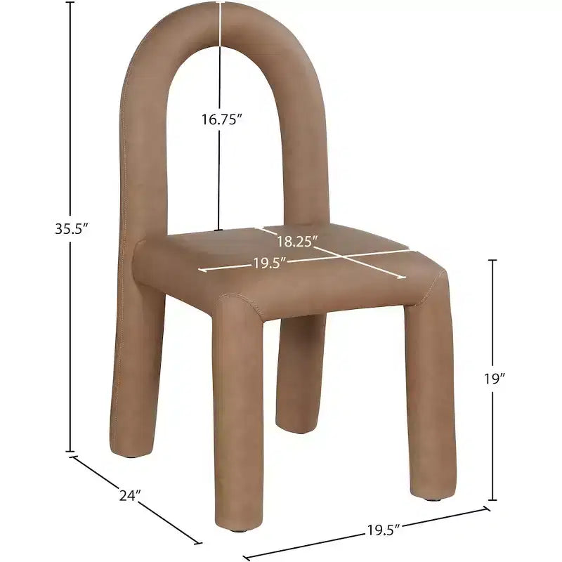 Set di 2 sedie da pranzo in pelle vegana con gambe in metallo – Stile moderno
