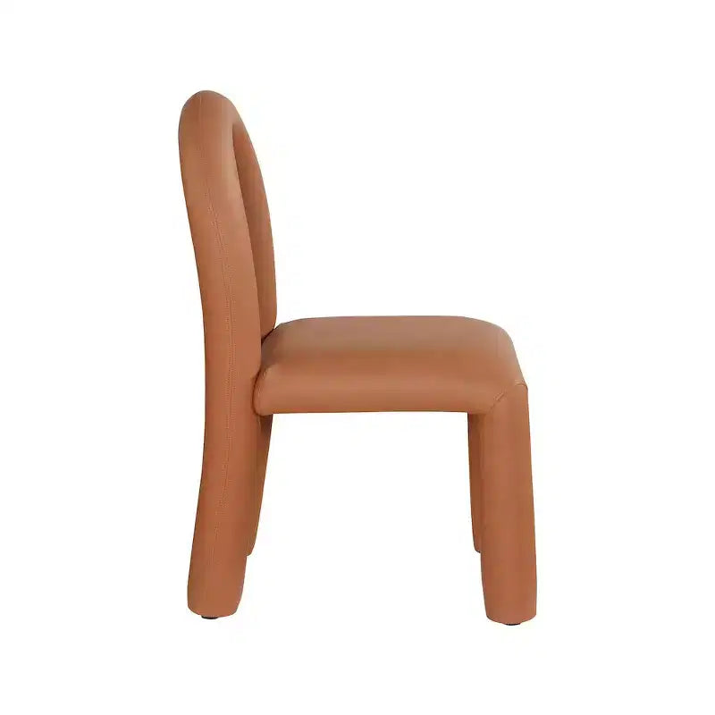 Set di 2 sedie da pranzo in pelle vegana con gambe in metallo – Stile moderno