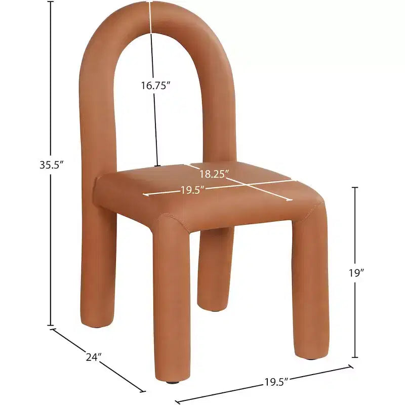Set di 2 sedie da pranzo in pelle vegana con gambe in metallo – Stile moderno
