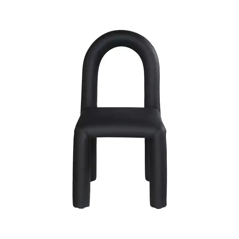 Set di 2 sedie da pranzo in pelle vegana con gambe in metallo – Stile moderno