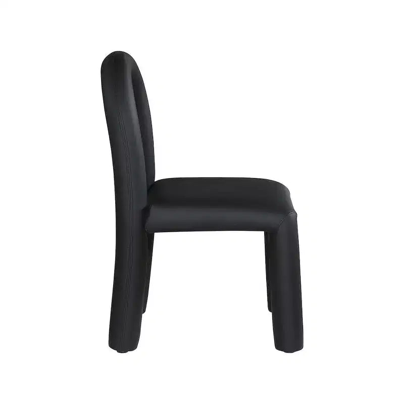 Set di 2 sedie da pranzo in pelle vegana con gambe in metallo – Stile moderno