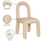 Set di 2 sedie da pranzo in pelle vegana con gambe in metallo – Stile moderno