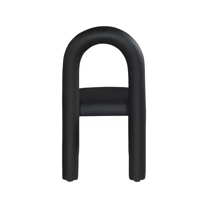 Set di 2 sedie da pranzo in pelle vegana con gambe in metallo – Stile moderno