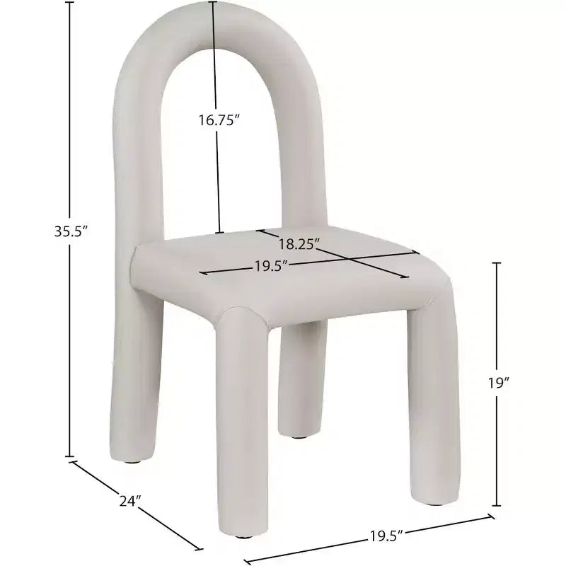 Set di 2 sedie da pranzo in pelle vegana con gambe in metallo – Stile moderno