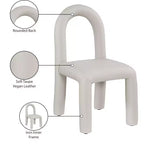 Set di 2 sedie da pranzo in pelle vegana con gambe in metallo – Stile moderno
