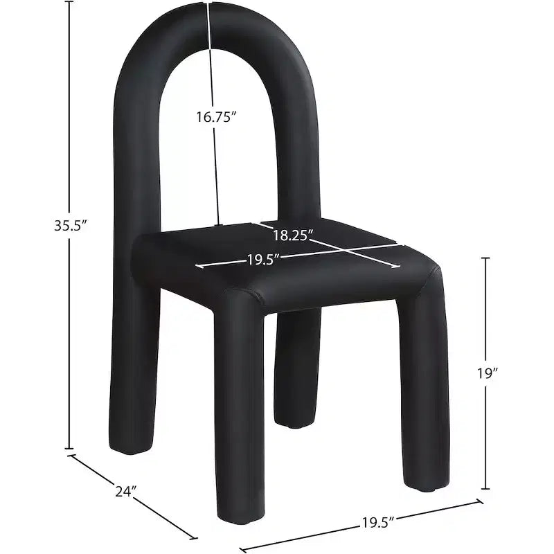 Set di 2 sedie da pranzo in pelle vegana con gambe in metallo – Stile moderno